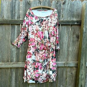 Rae Republic Rose Floral Print Midi Dress 2X